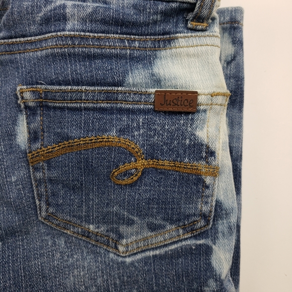 Girl's custom bleached Justice Premium Jeans 8R Simply low bootcut - Picture 3 of 3
